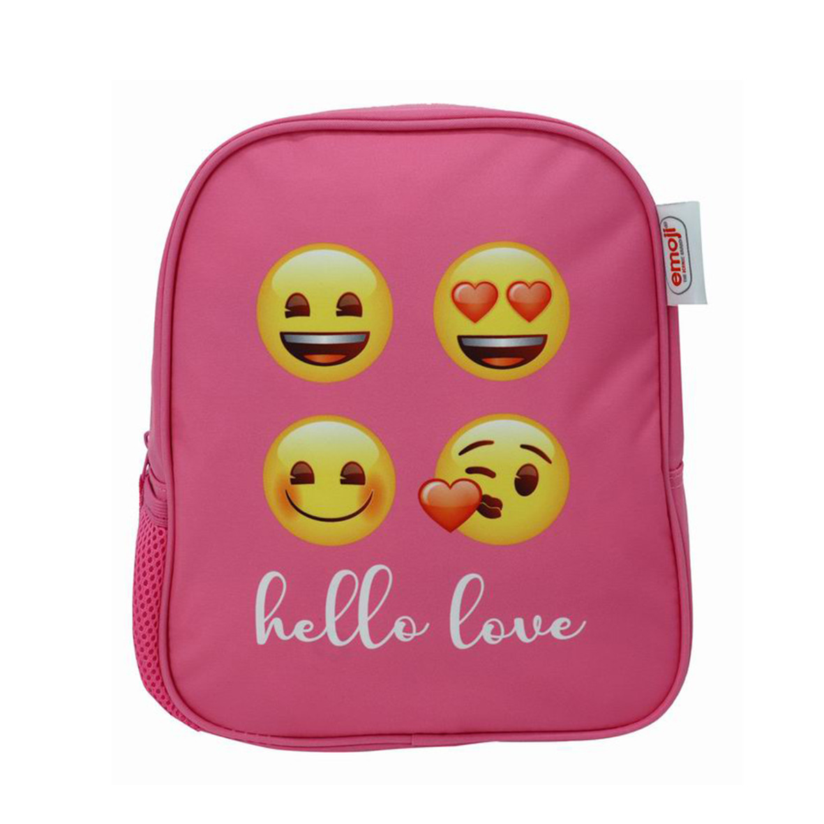 Ghiozdan roz pentru prescolari, imprimeu emoticoane, bretele reglabile, 28 x 24 x 9 cm - imagine 4